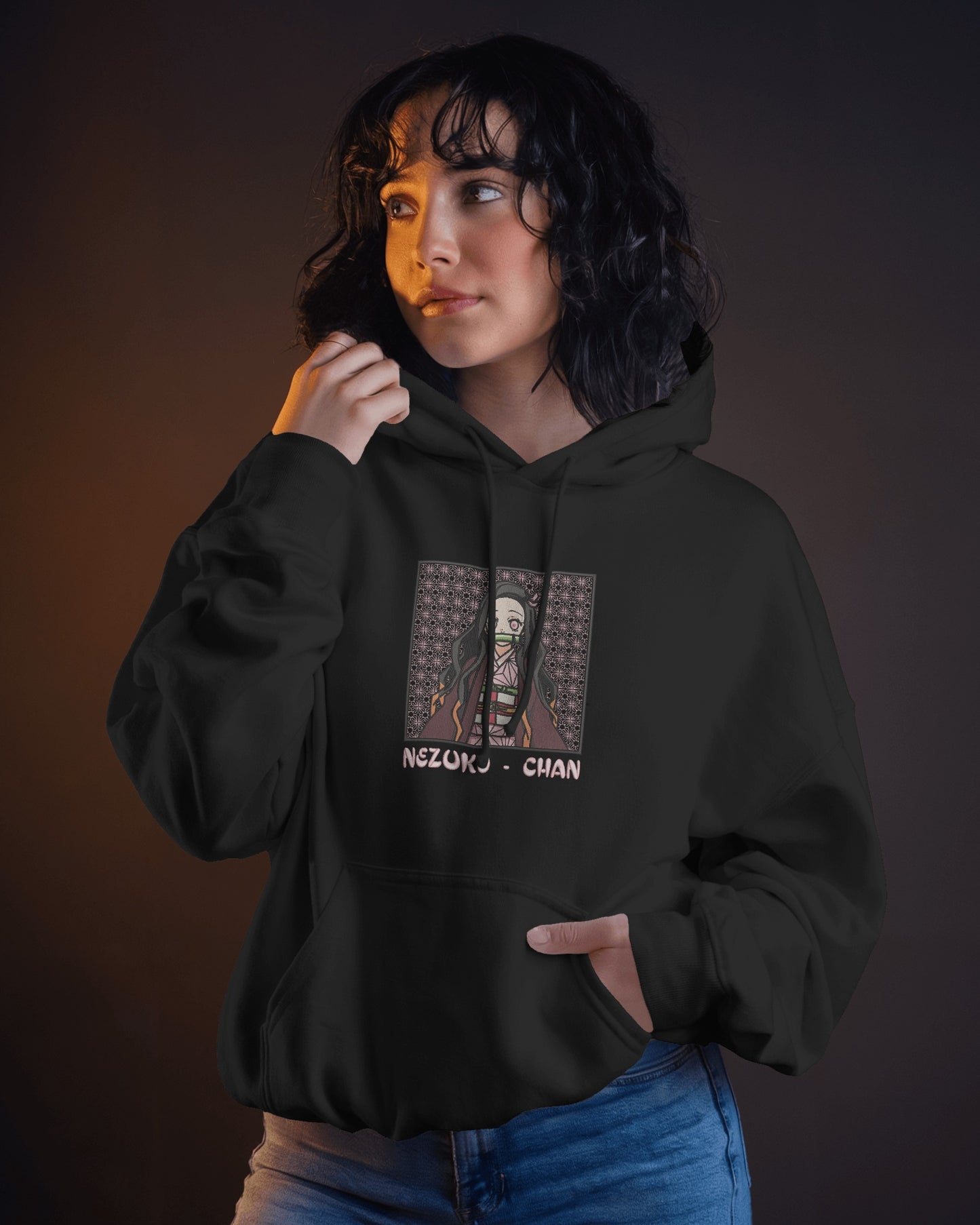 NEZUKO Embroidered Oversized Hoodie