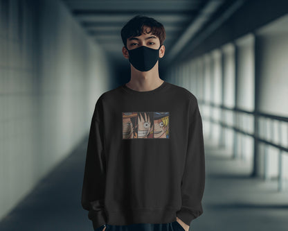 LUFFY-ACE-SABO Embroidered Oversized Sweatshirt