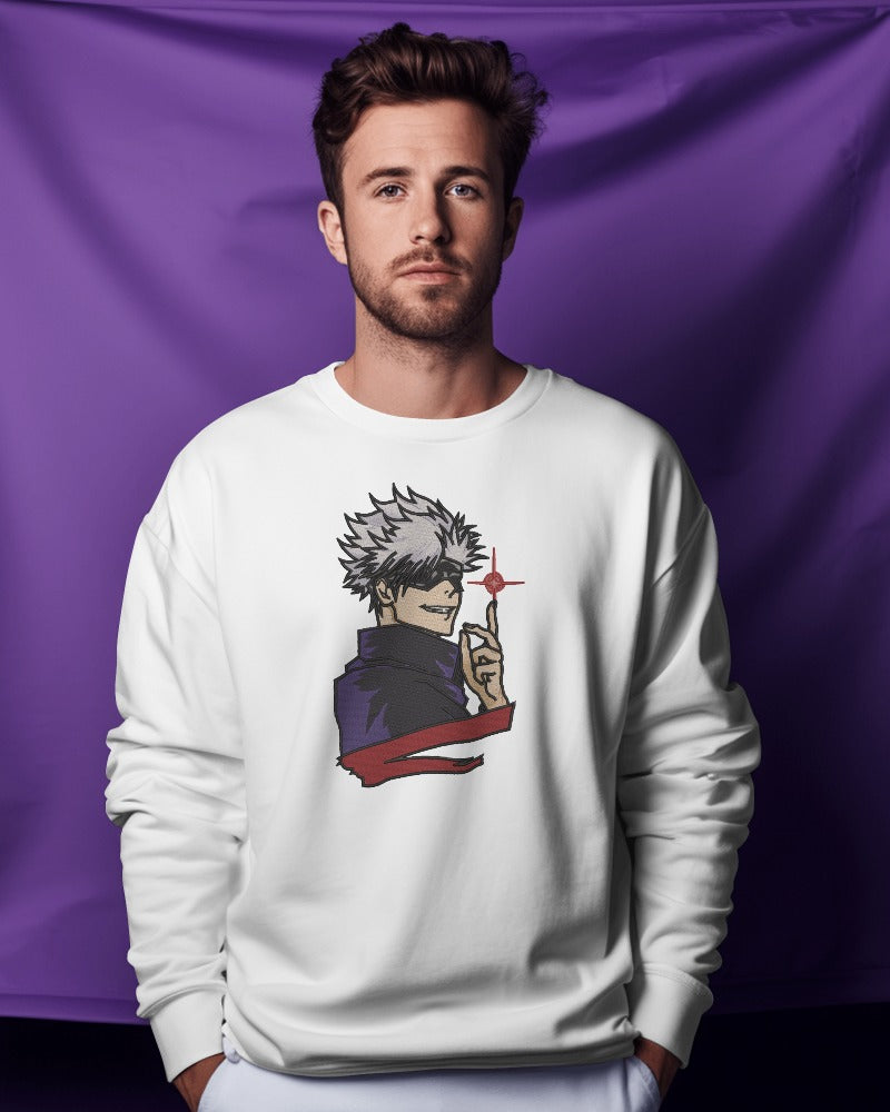 GOJO SATORU Embroidered Oversized Sweatshirt