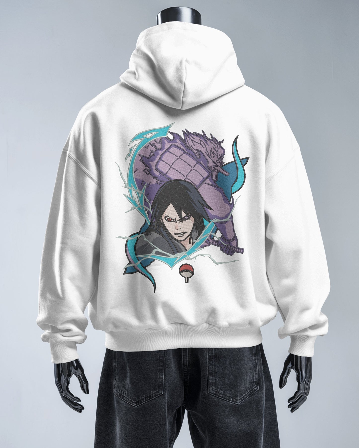 SASUKE UCHIHA-SUSANO Embroidered Oversized Hoodie