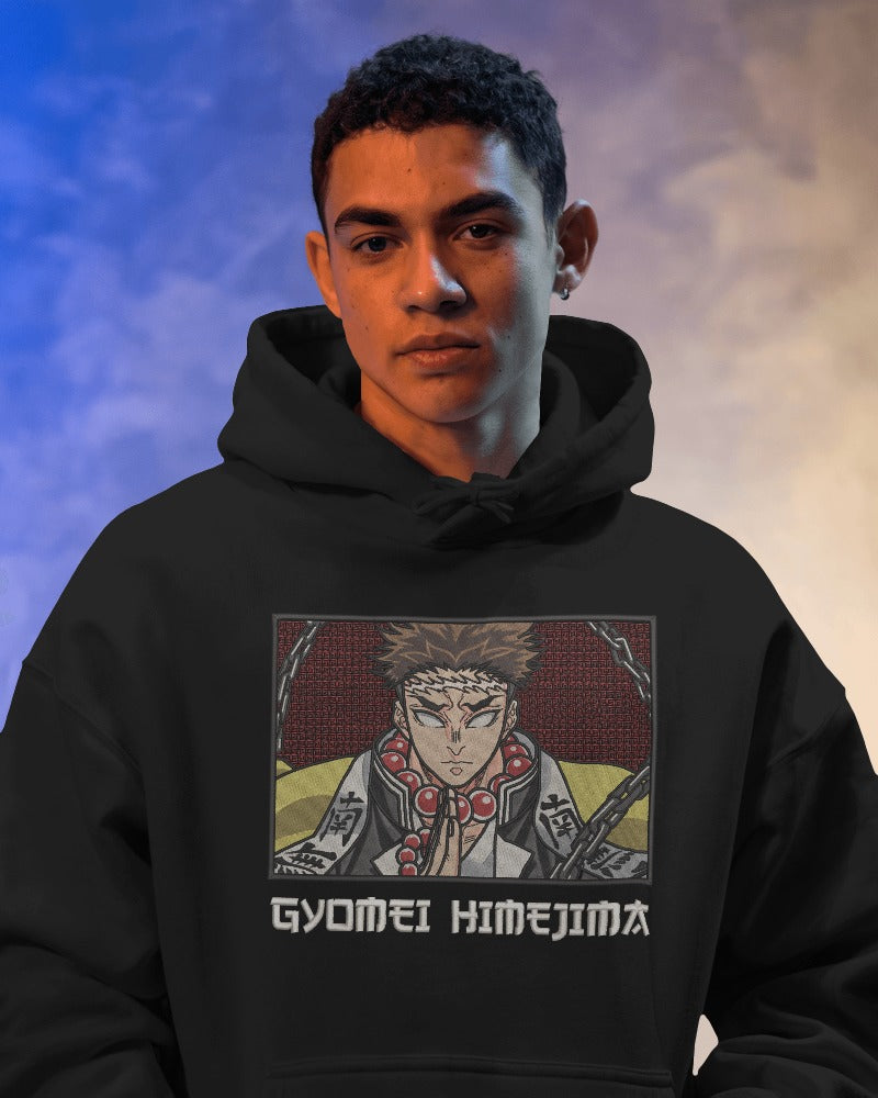 GYOMEI HIMEJIMA-STONE HASHIRA Embroidered Oversized Hoodie