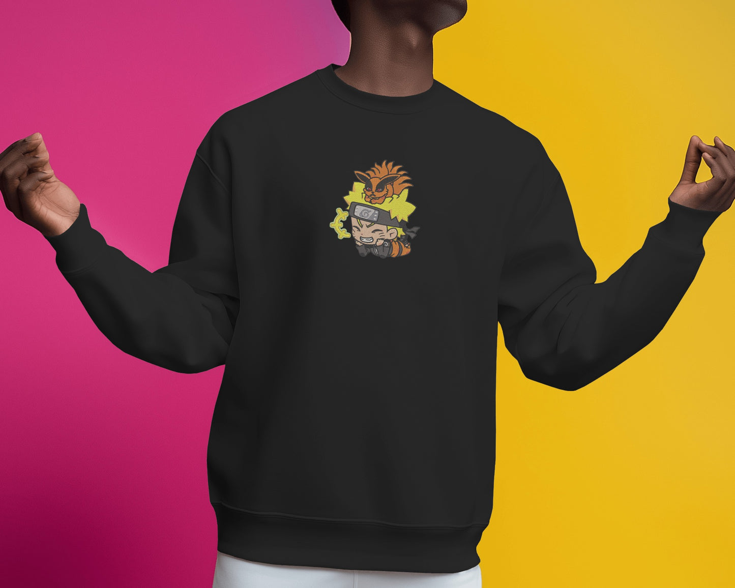 NARUTO-KURAMA SEAL Embroidered Oversized Sweatshirt