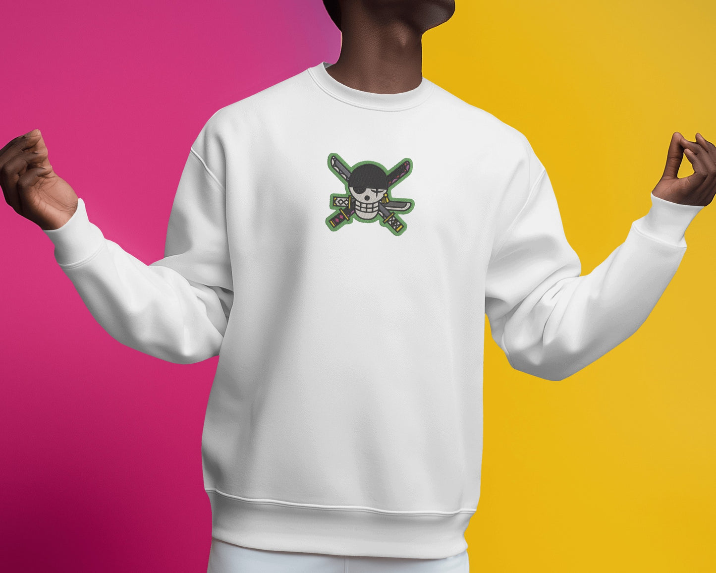 RORONOA ZORO Embroidered Oversized Sweatshirt
